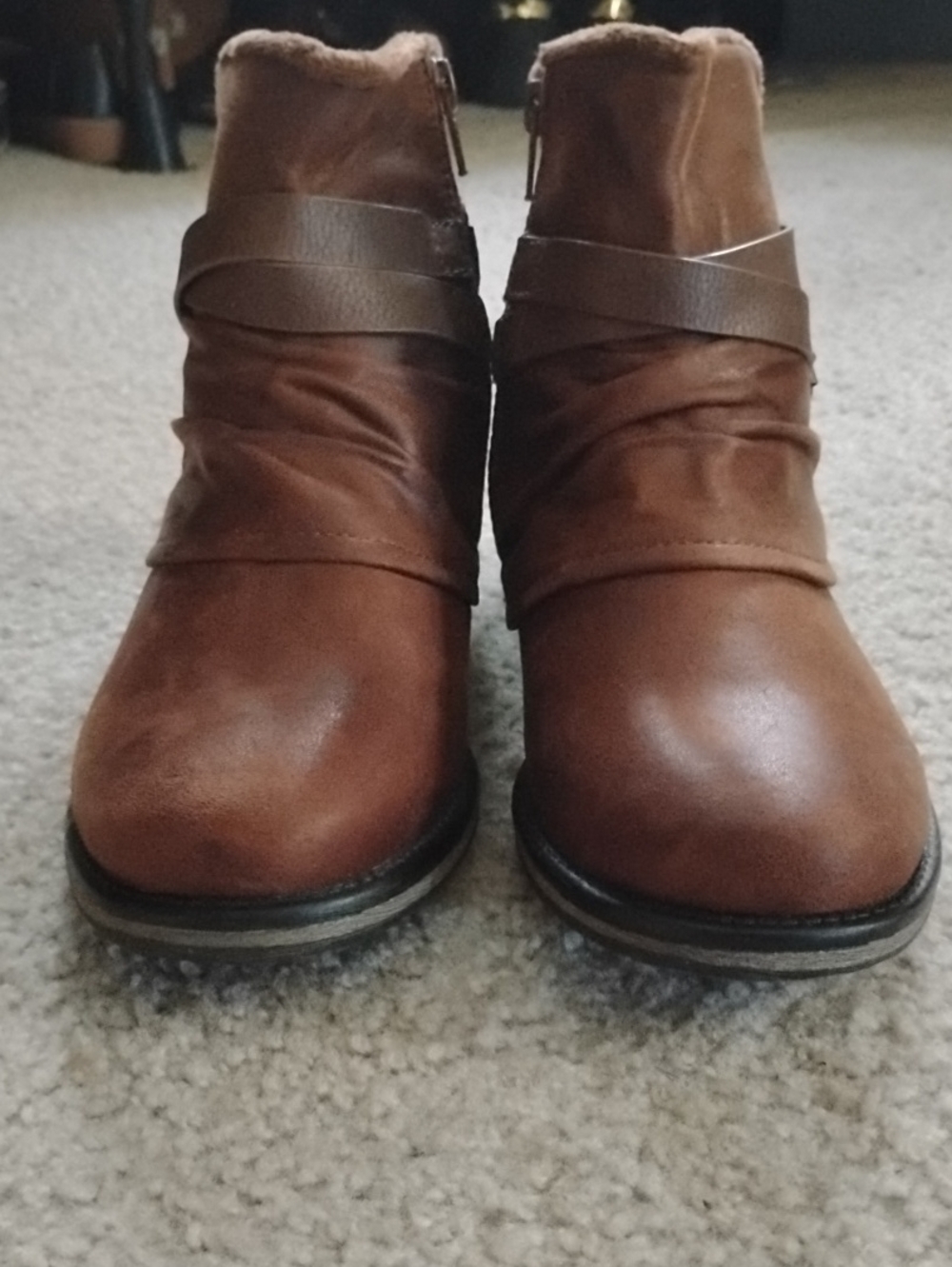 BareTraps Brown Wrap-Detail Ankle Booties